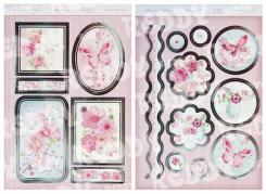 Reddycards DeLuxe Stanzbogen, silber-laminiert, Beautiful Blossoms 