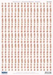 Reddycards Dekorative Ränder rosa-rote Rosen 