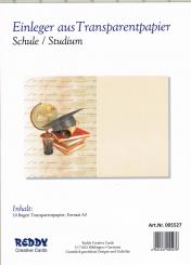 Reddycards Einleger Transparentpapier - Schule / Studium - 10 Blatt DIN A5 