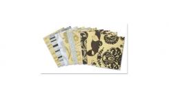 Reddycards Glitterpapier A4 Sortiment, Floral, Barock, Damast, gestreift (10 Bogen) 