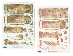 Reddycards Jugentstil/Art Nouveau 2 Stanzbögen, Moet Grand Cremant & White Star 