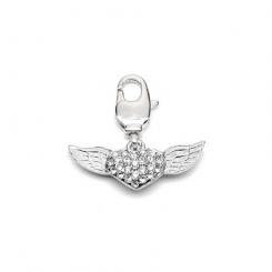 Rico Design Charms Anhänger - Flügel mit Herz, 27x13 mm 