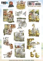 3D-Stanzbogen - Yvonne Creations - Farm Friends - Mutter mit Kinder 