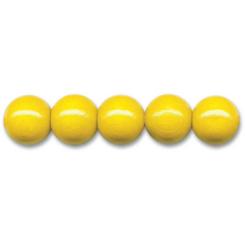 Sandras-Bastelladen Holzperlen Ø 12mm, 35 Stk., gebohrt Gelb Gelb