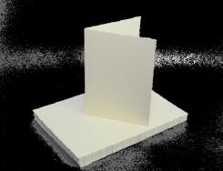 Sandras Karten Set mit Büttenrand & Leinenstruktur - creme - 50 Stück / A6 