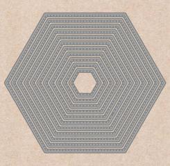 Sandras XL Stanzschablone 11tlg - Stich & Dots - Hexagon 