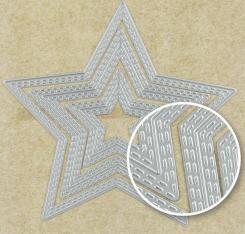 Sandras XL Stanzschablone 3tlg - Doppel Stich - Stern 