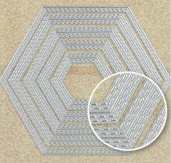 Sandras XL Stanzschablone 5tlg - Doppel Stich - Hexagon 