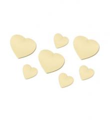 Satin Herzen creme - 13 u. 26mm /43 Stk. 