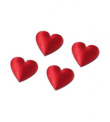 Satin Herzen rot- 26mm /12 Stk. 