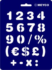 Schablonen - Biegsam aus Kunststoff Druck-Zahlen 15x20cm 