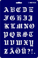 Schablonen - Biegsam aus Kunststoff Gothische Schrift 20x30cm 