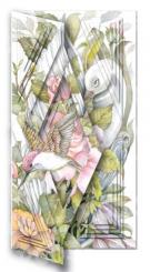 Schaufensterkarte S. Wesenbeek im Großformat 39x21cm Schwan mit Kolibri 