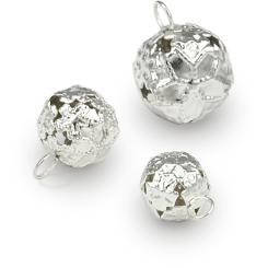 Schmuckschellen / Glocken rund, versilbert ø ca.18 mm, 5 Stück ø ca.18 mm, 5 Stück