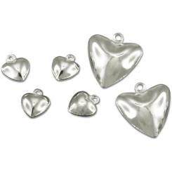 Schmuckschellen Herz, versilbert 6 Stck 