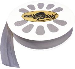 Schrägband / Einfassband Baumwolle Uni gefalzt 20m x 20mm 006-Hellgrau 006-Hellgrau