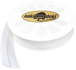Schrägband / Einfassband Baumwolle Uni gefalzt 20m x 20mm 009-Weiß 009-Weiß