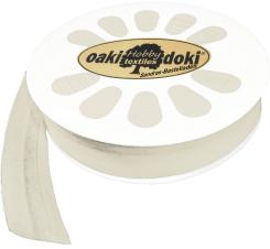 Schrägband / Einfassband Baumwolle Uni gefalzt 20m x 20mm 088-Ecru 088-Ecru