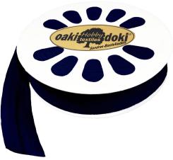 Schrägband / Einfassband Baumwolle Uni gefalzt 20m x 20mm 211-Dunkelblau 211-Dunkelblau