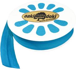 Schrägband / Einfassband Baumwolle Uni gefalzt 20m x 20mm 284-Türkis 284-Türkis