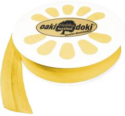 Schrägband / Einfassband Baumwolle Uni gefalzt 20m x 20mm 642-Gelb 642-Gelb