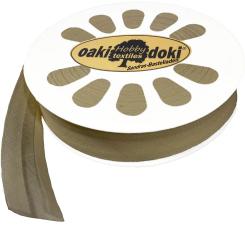 Schrägband / Einfassband Baumwolle Uni gefalzt 20m x 20mm 837-Mocca 837-Mocca