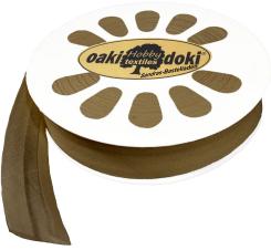 Schrägband / Einfassband Baumwolle Uni gefalzt 20m x 20mm 932-Rehbraun 932-Rehbraun