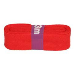 Schrägband / Einfassband Baumwolle Uni gefalzt 3m x 12mm 722-Rot 722-Rot