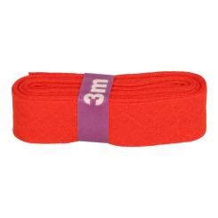 Schrägband / Einfassband Baumwolle Uni gefalzt 3m x 12mm 725-Hellrot 725-Hellrot