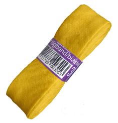 Schrägband / Einfassband Baumwolle Uni gefalzt 3m x 20mm 645-Sonnengelb 645-Sonnengelb