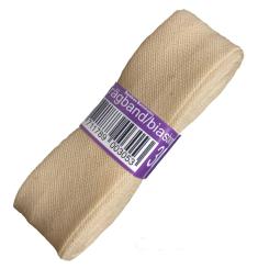 Schrägband / Einfassband Baumwolle Uni gefalzt 3m x 20mm 888-Sand 888-Sand