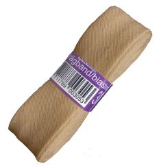 Schrägband / Einfassband Baumwolle Uni gefalzt 3m x 20mm 889-Beige 889-Beige