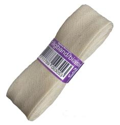 Schrägband / Einfassband Baumwolle Uni gefalzt 3m x 20mm 890-Grau Beige 890-Grau Beige