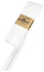 Schrägband / Einfassband Baumwolle Uni gefalzt 5m x 20mm 009-Weiß 009-Weiß
