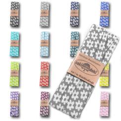 Schrägband / Einfassband Baumwolle gefalzt 3m x 20mm - Blumen Muster 