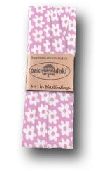 Schrägband / Einfassband Baumwolle gefalzt 3m x 20mm - Blumen Muster 3016-Rosa-Weiß 3016-Rosa-Weiß