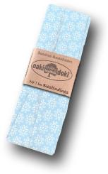 Schrägband / Einfassband Baumwolle gefalzt 3m x 20mm - Gänseblümchen Muster 4006-Hellblau-Weiß 4006-Hellblau-Weiß
