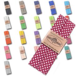 Schrägband / Einfassband Baumwolle gefalzt 3m x 20mm - Punkte Muster 