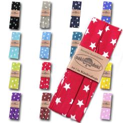 Schrägband / Einfassband Baumwolle gefalzt 3m x 20mm - Sternen Muster 