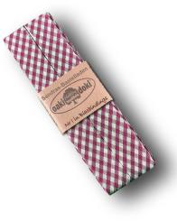 Schrägband / Einfassband Baumwolle gefalzt 3m x 20mm - Vichy / Karo Muster 5014-Dunkelrot-Weiß 5014-Dunkelrot-Weiß