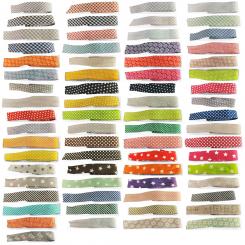 Schrägband / Einfassband Baumwolle mit Muster gefalzt 2m x 20mm 