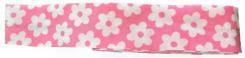 Schrägband / Einfassband Baumwolle mit Muster gefalzt 2m x 20mm 1906-Blüte Rosa-Weiß 1906-Blüte Rosa-Weiß