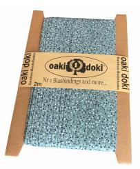 Schrägband / Einfassband Baumwolle mit Punkte Muster gefalzt 2m x 20mm 9015-Petrol 9015-Petrol