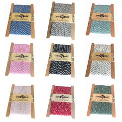 Schrägband / Einfassband Baumwolle mit Streifen Muster gefalzt 2m x 20mm 