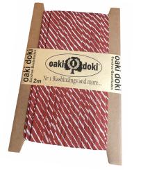 Schrägband / Einfassband Baumwolle mit Streifen Muster gefalzt 2m x 20mm 9012-Terra 9012-Terra