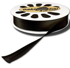 Schrägband / Einfassband Satin gefalzt 20m x 20mm 000-Schwarz 000-Schwarz