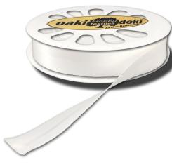 Schrägband / Einfassband Satin gefalzt 20m x 20mm 009-Weiß 009-Weiß