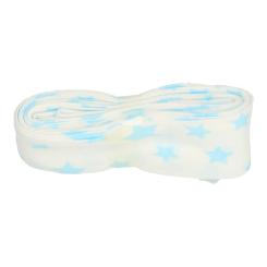 Schrägband / Einfassband mit Muster gefalzt 3m x 20mm 004- Stern Hellblau-Weiß 004- Stern Hellblau-Weiß