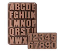Silikon Gießform Buchstaben Alphabet & Zahlen 0-9 , Höhe: ca. 5,5 cm 