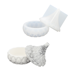 Silikon Gießform Dose mit Deckel - Diamant 8,4cm x 9,4cm 